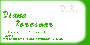 diana korcsmar business card